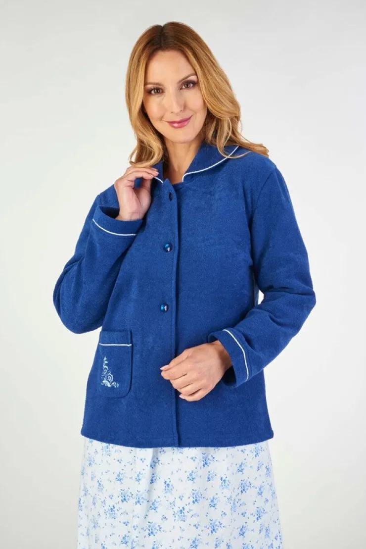 Embroidered Boucle Fleece 25" Bedjacket BJ2325