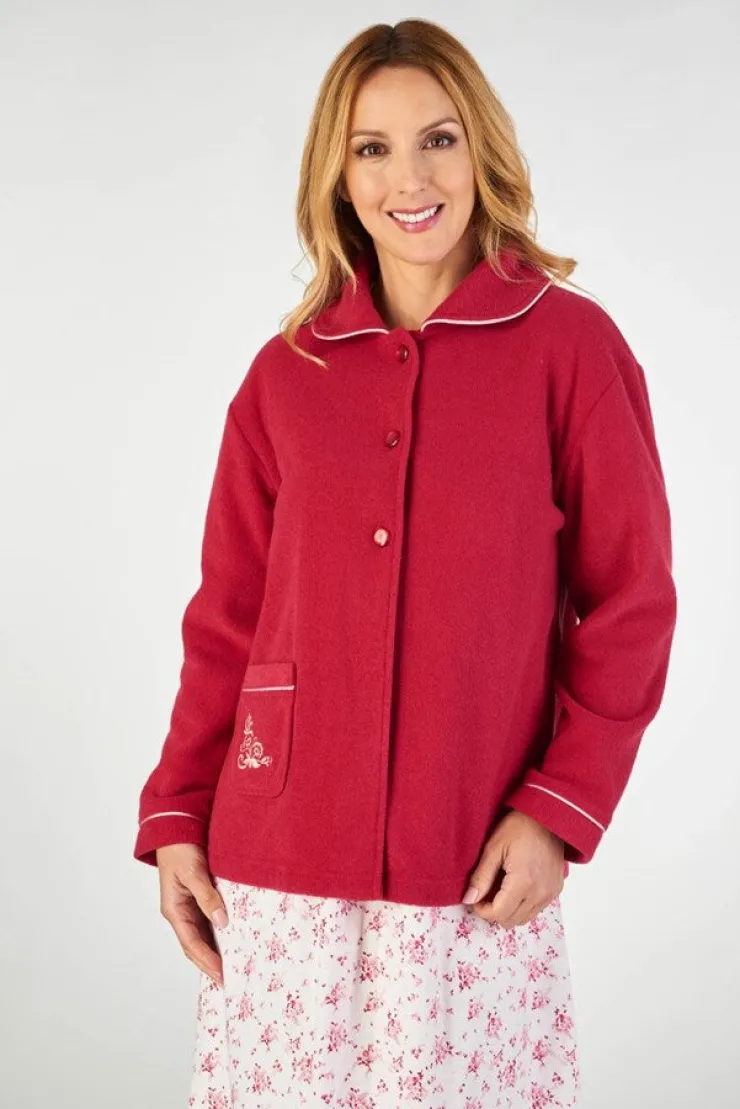 Embroidered Boucle Fleece 25" Bedjacket BJ2325