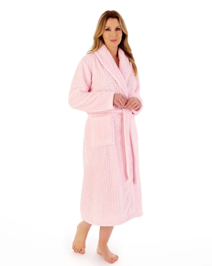 Zig-Zag Pattern Fleece 46" Wrap Housecoat HC02318
