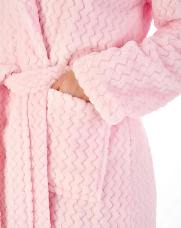 Zig-Zag Pattern Fleece 46" Wrap Housecoat HC02318