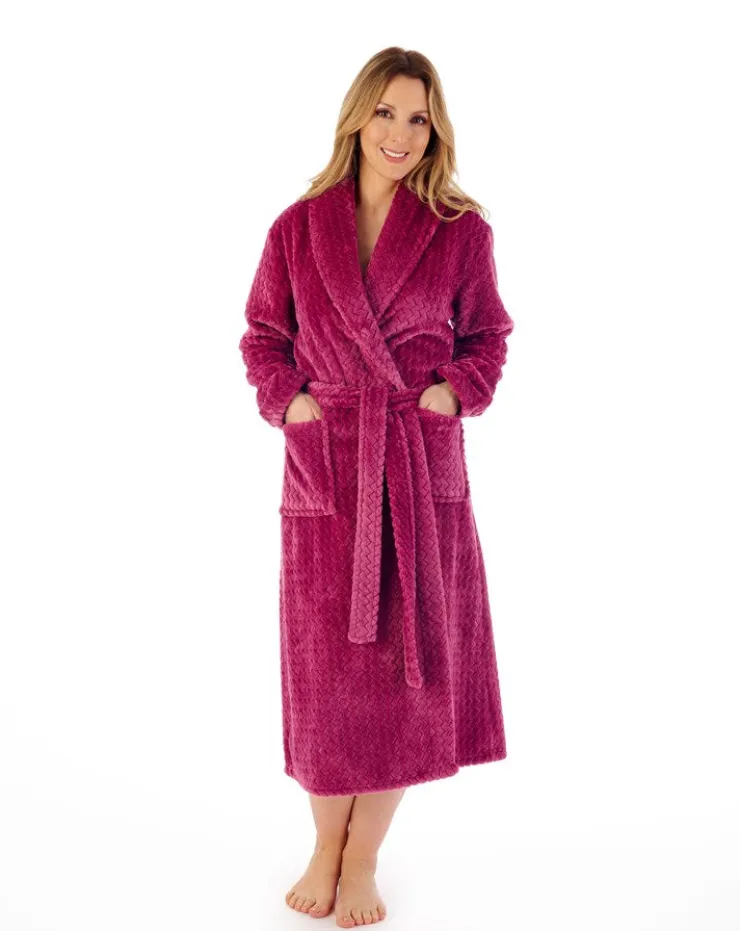 Zig-Zag Pattern Fleece 46" Wrap Housecoat HC02318