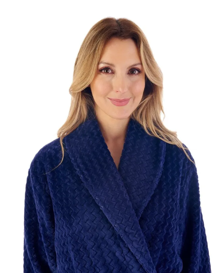 Zig-Zag Pattern Fleece 46" Wrap Housecoat HC02318