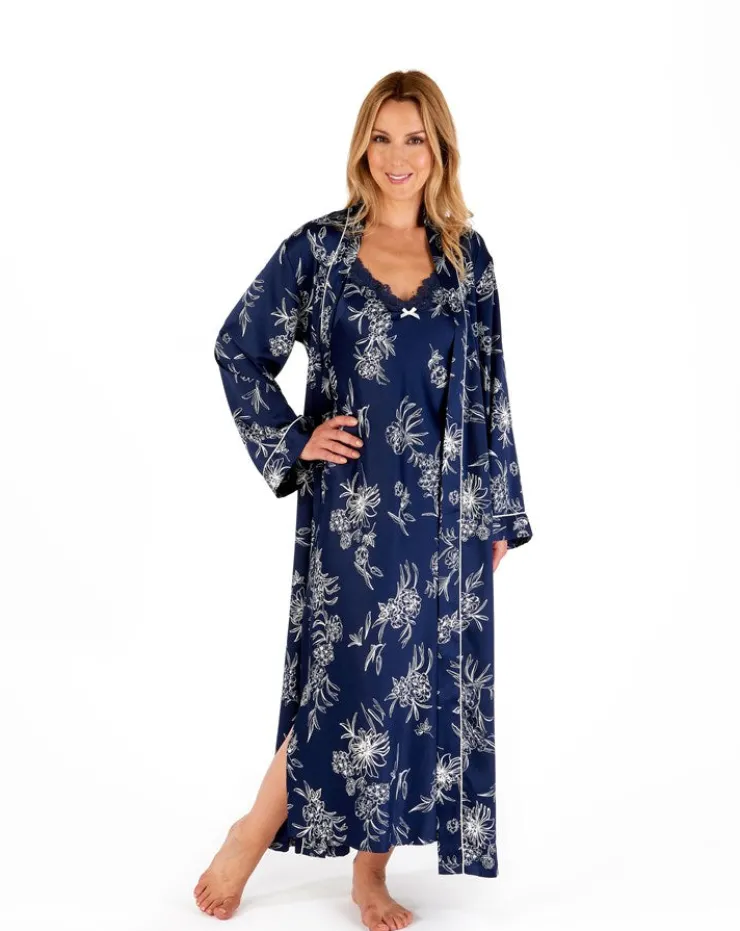Floral Matte Satin 50" Kimono Wrap GL66724L