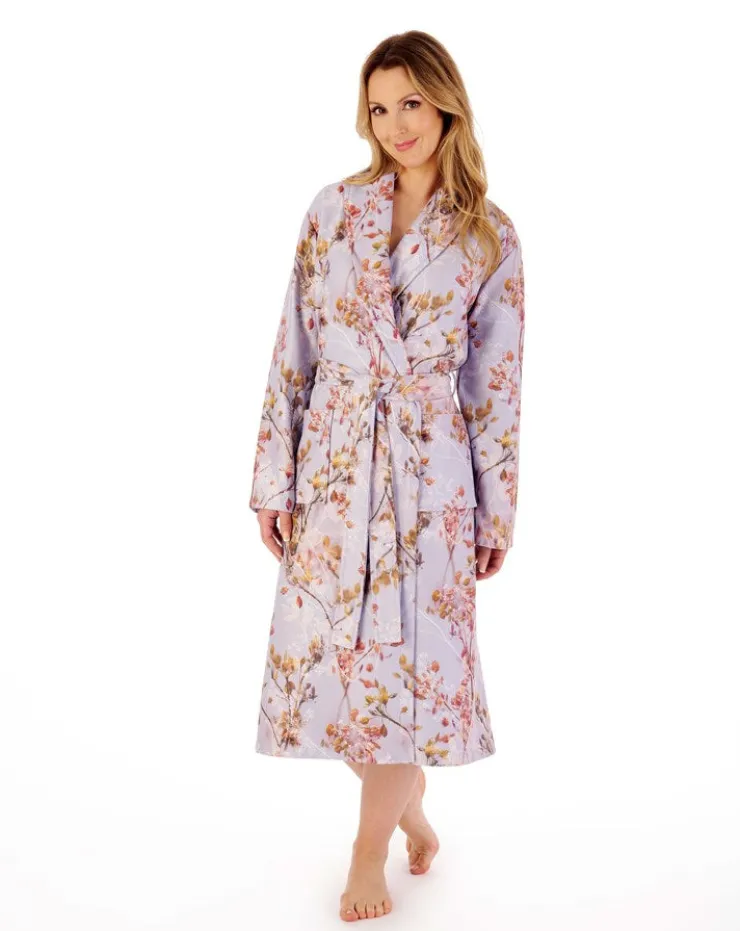 Floral Print Luxury Bamboo 46" Wrap Housecoat HC02350