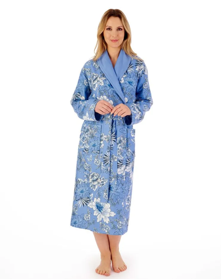 Floral Print Luxury Bamboo 46" Wrap Housecoat HC02350