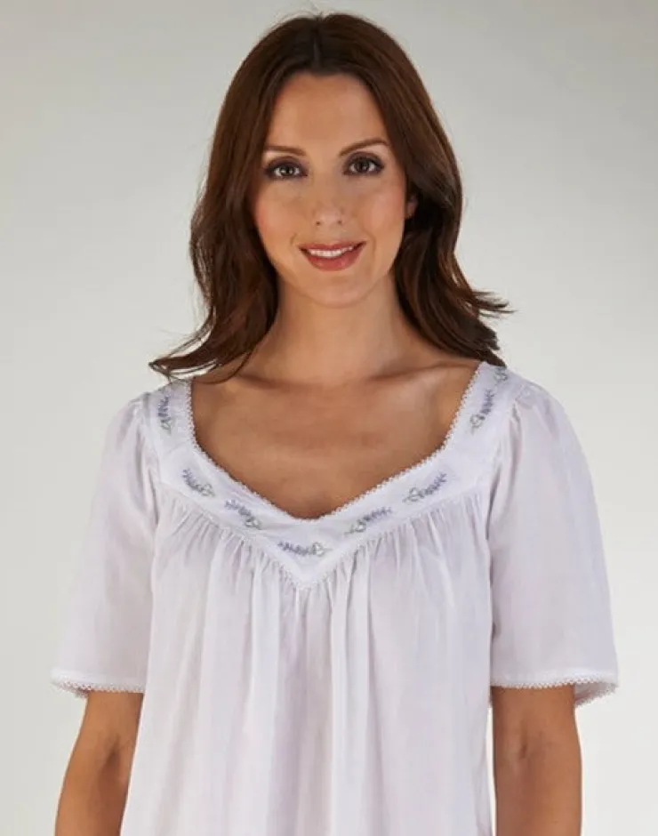 Lavender Embroidered 46" Woven Nightdress ND04250