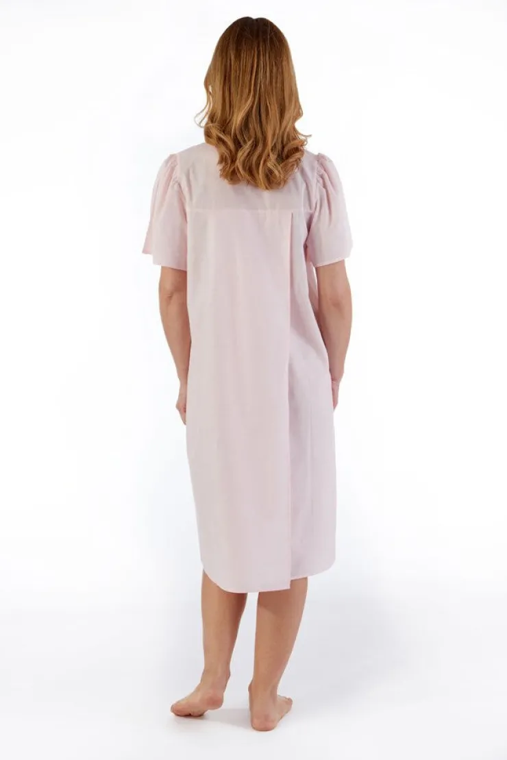 Embroidered Yoke 42" Open Back Woven Nightdress ND55204