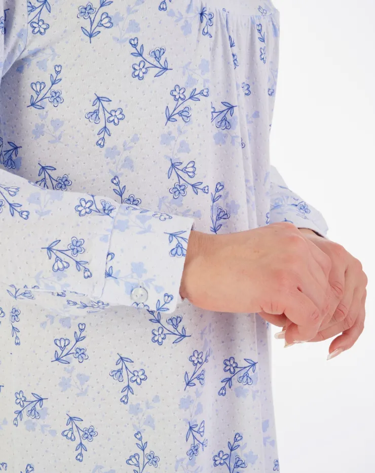 Floral Print 46" Jacquard Jersey Nightdress ND06107
