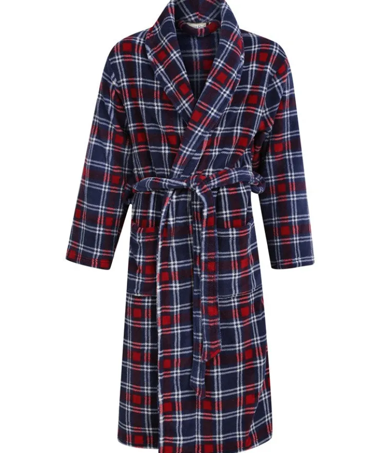 Check Print 49" Flannel Fleece Robe WR66840