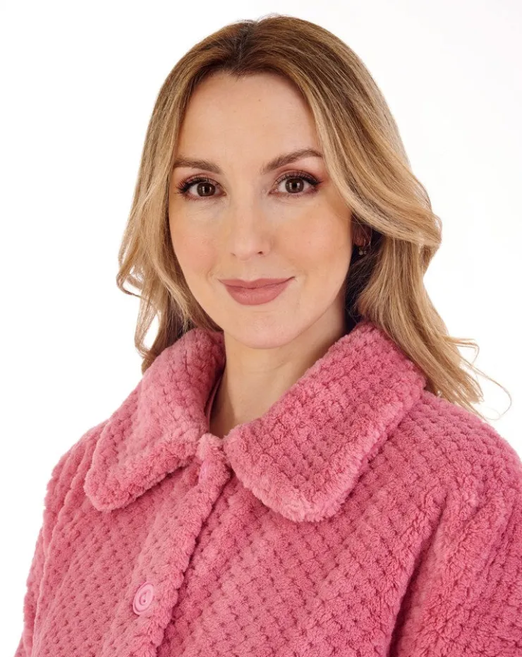Luxury Waffle Fleece 46" Button Through Housecoat HC4327