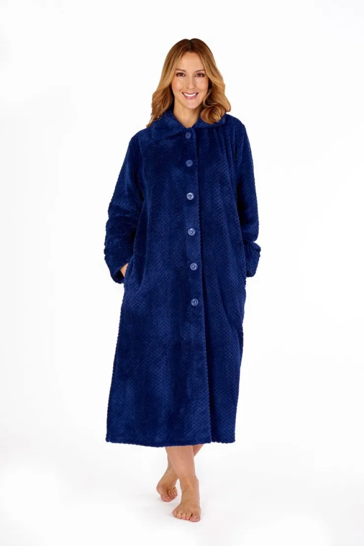 Luxury Waffle Fleece 46" Button Through Housecoat HC4327