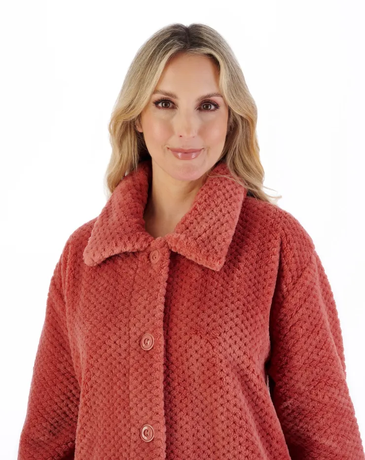 Luxury Waffle Fleece 46" Button Through Housecoat HC4327