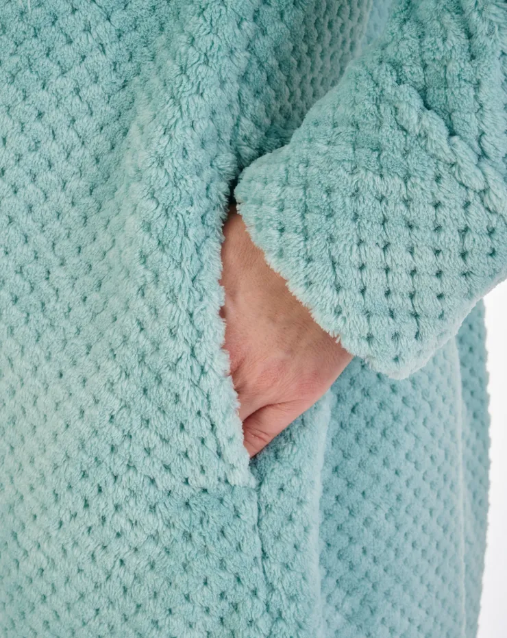 Luxury Waffle Fleece 46" Button Through Housecoat HC4327
