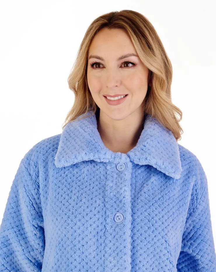 Luxury Waffle Fleece 46" Button Through Housecoat HC4327