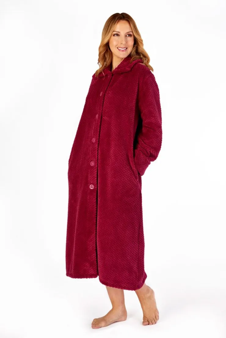 Luxury Waffle Fleece 46" Button Through Housecoat HC4327