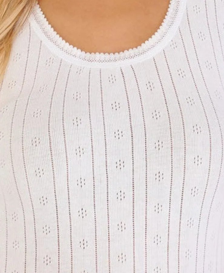 Slenderella Pointelle Pure Cotton Sleeveless Vest UW905