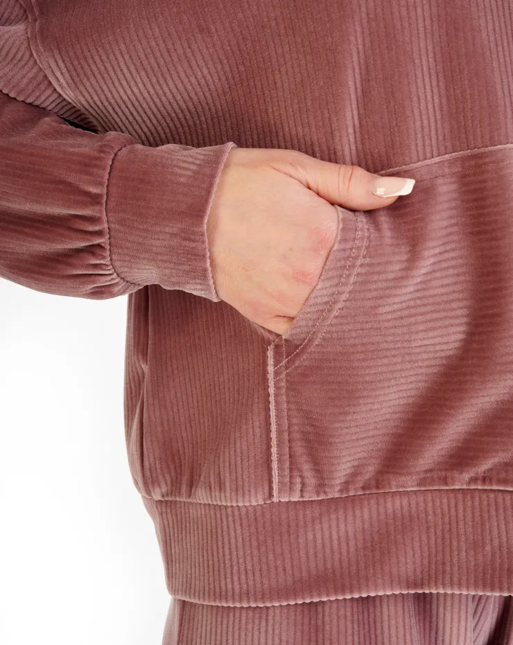 Lounge Velour Stripe Hooded Lounge Pyjama GL06712