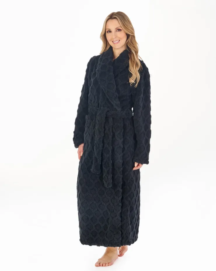 Honeycomb Texture 51" Wrap Housecoat HC04321