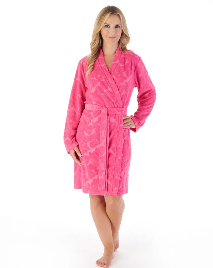 Floral Towelling 38" Belted Robe HC03310