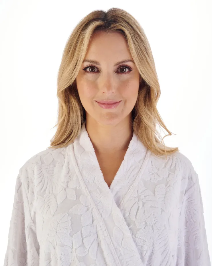 Floral Towelling 38" Belted Robe HC03310