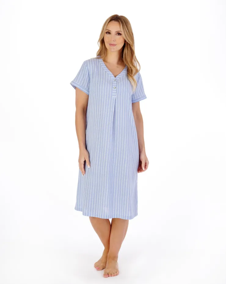 Textured Stripe 40" Woven Nightdress ND05201