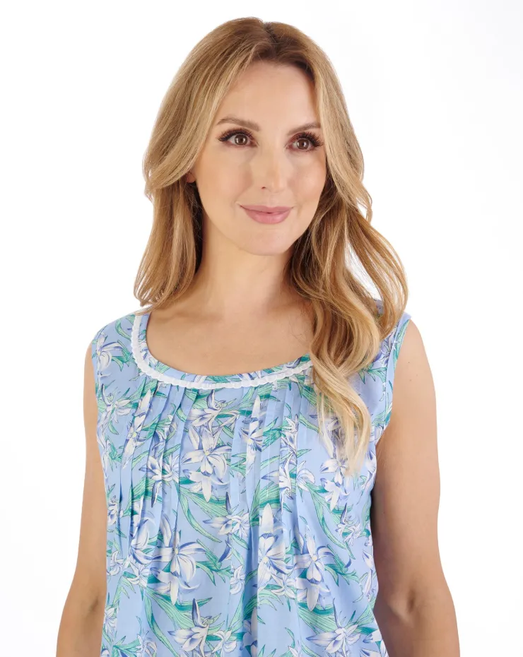 Tropical Flower Print 40" Woven Nightdress ND05220