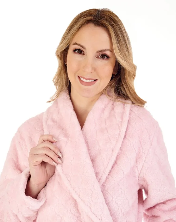 Diamond Flannel Fleece 46" Wrap Housecoat HC88352