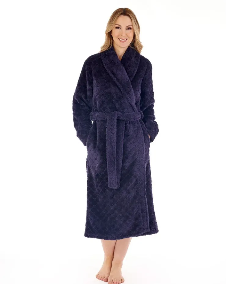 Diamond Flannel Fleece 46" Wrap Housecoat HC88352