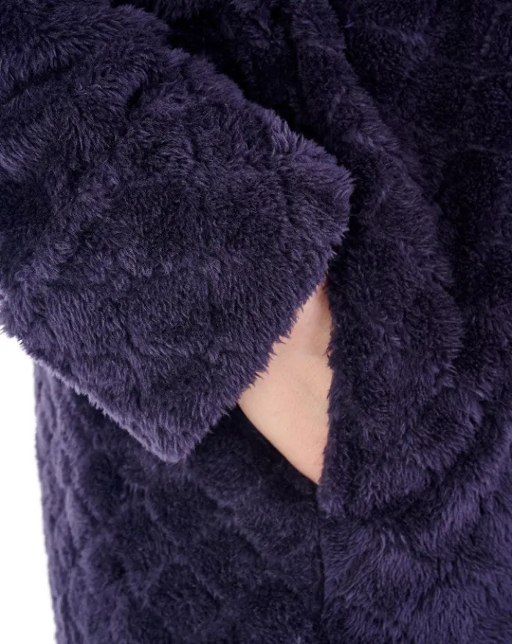 Diamond Flannel Fleece 46" Wrap Housecoat HC88352