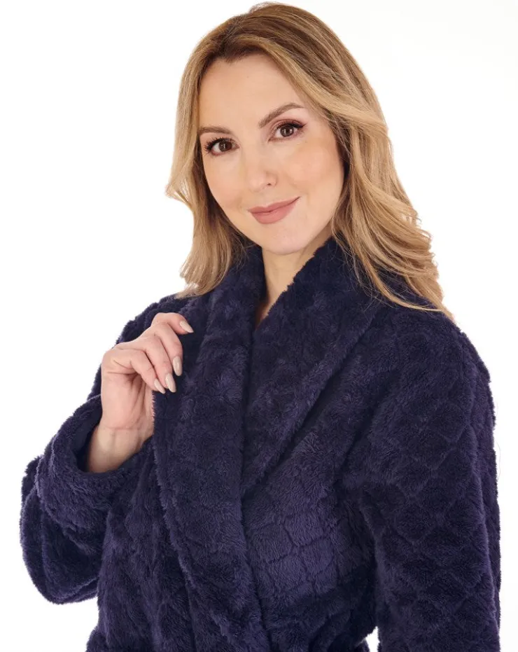Diamond Flannel Fleece 46" Wrap Housecoat HC88352