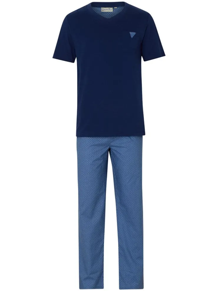 Diamond and Spot Jersey Top & Woven Trouser Pyjama WR1802