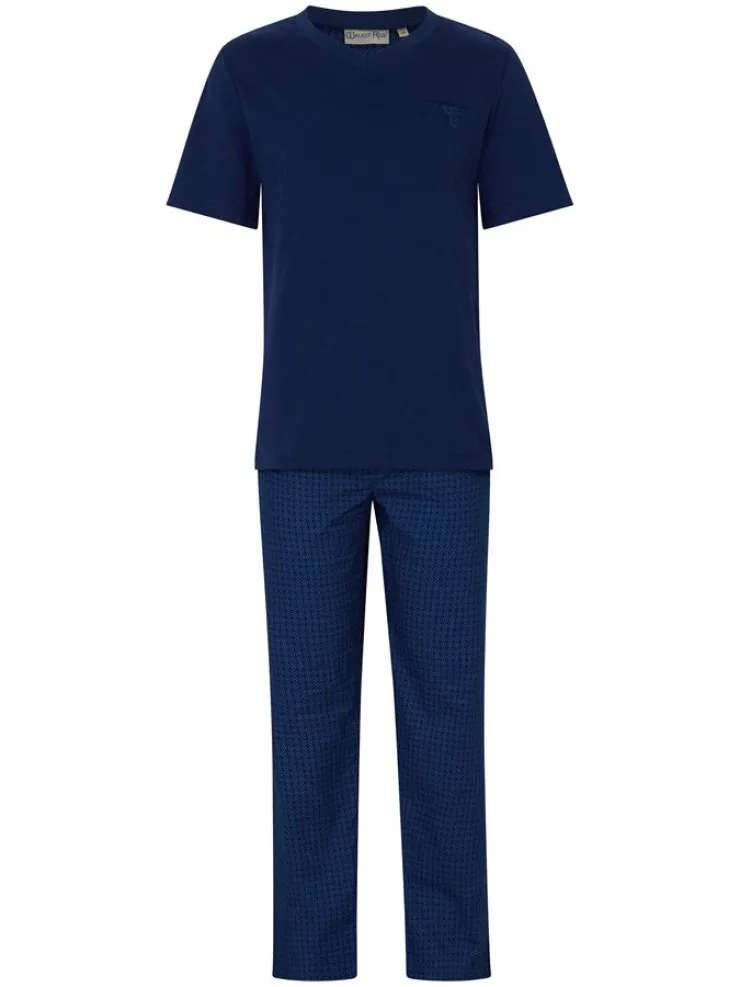 Diamond and Spot Jersey Top & Woven Trouser Pyjama WR1802
