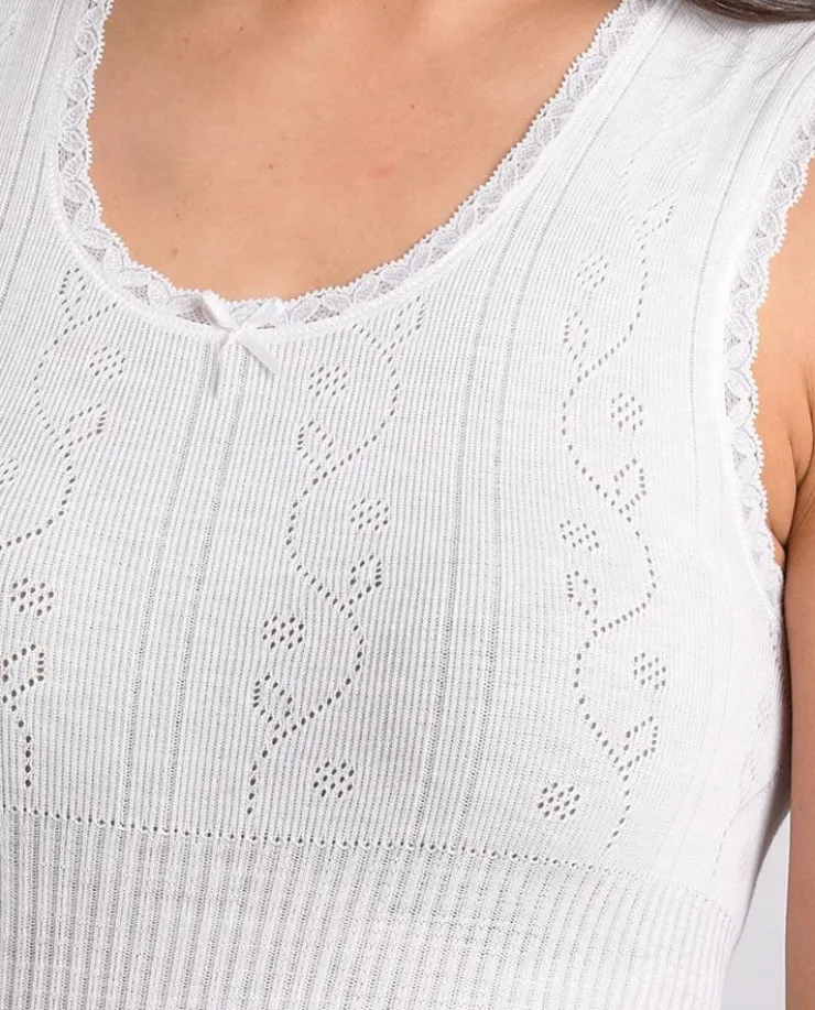 Chilprufe Fancy Knit Sleeveless Combed Cotton Vest CUW515