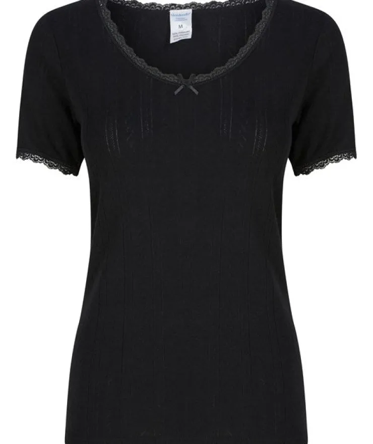 Slenderella Brushed Thermal Short Sleeve Top UW402