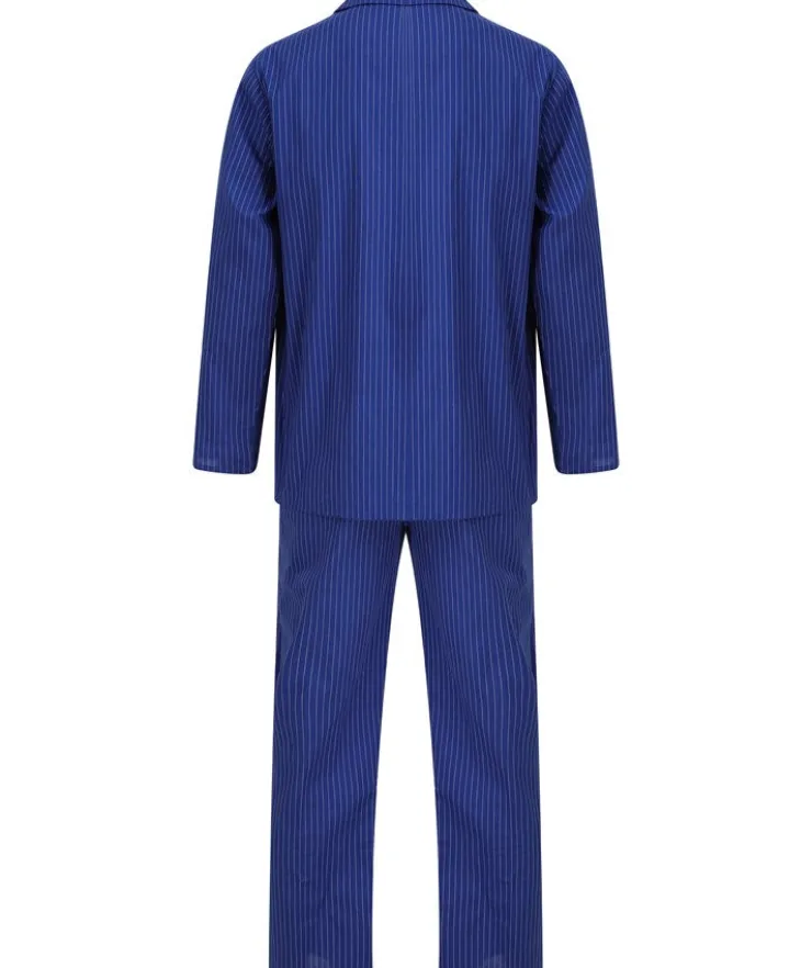 Stripe Woven Cotton Tailored Blue Pyjama WR66826