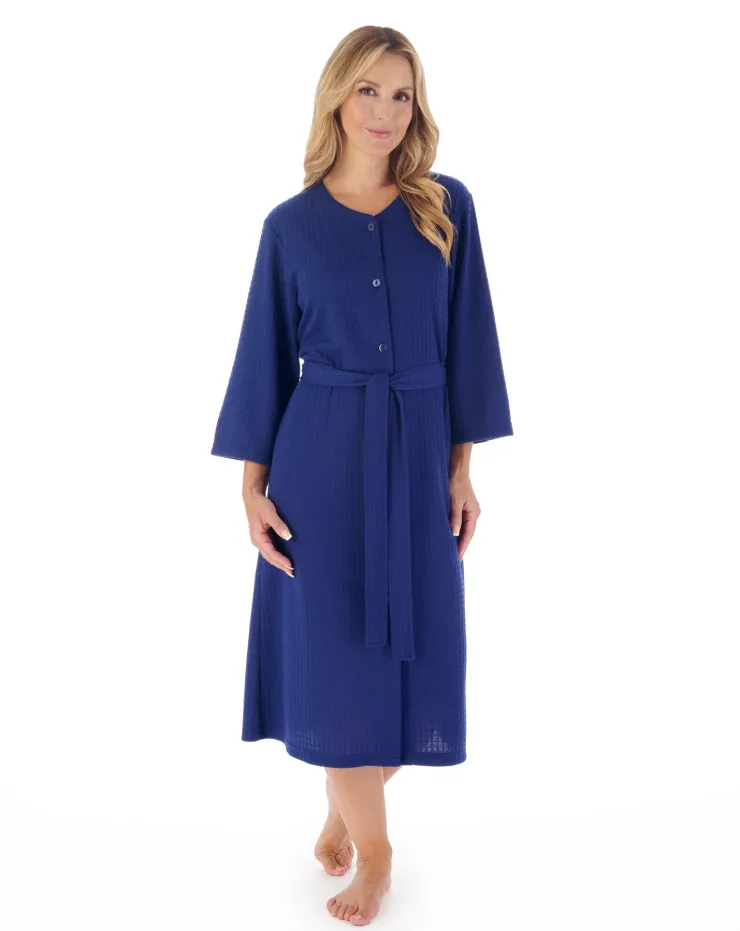 Houndstooth Knit 45" Button Housecoat HC3302