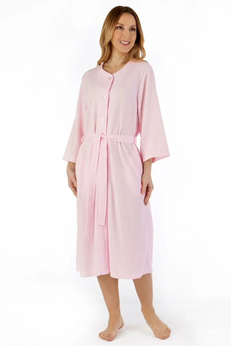 Houndstooth Knit 45" Button Housecoat HC3302