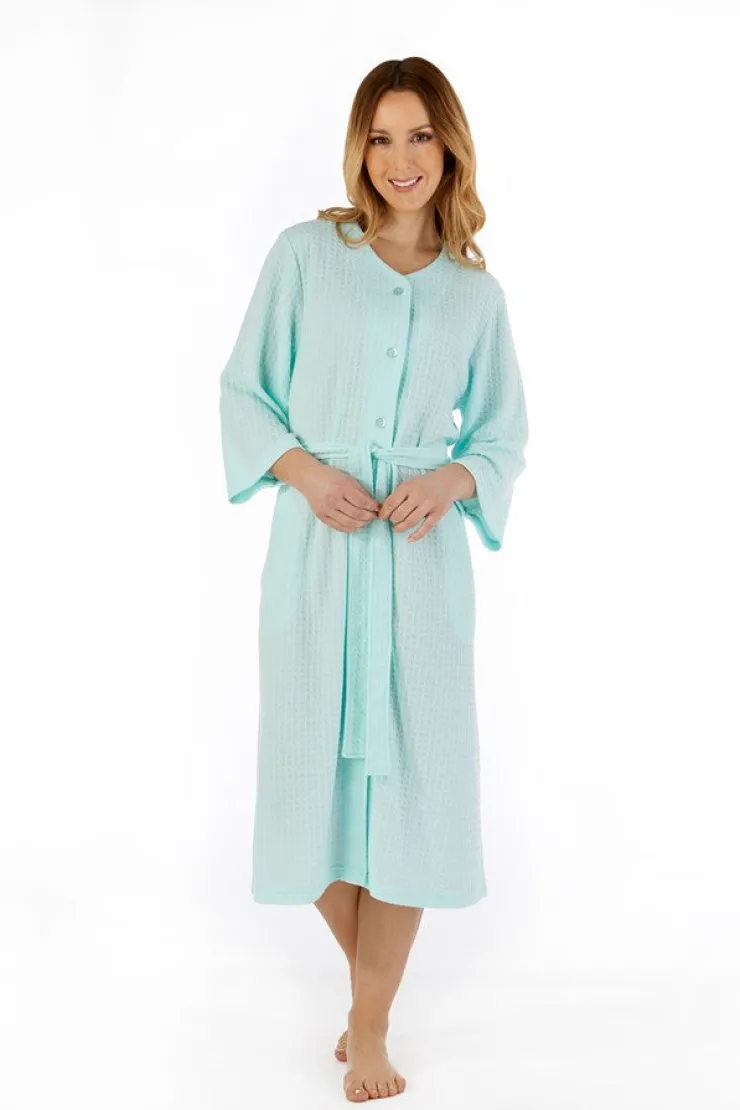 Houndstooth Knit 45" Button Housecoat HC3302