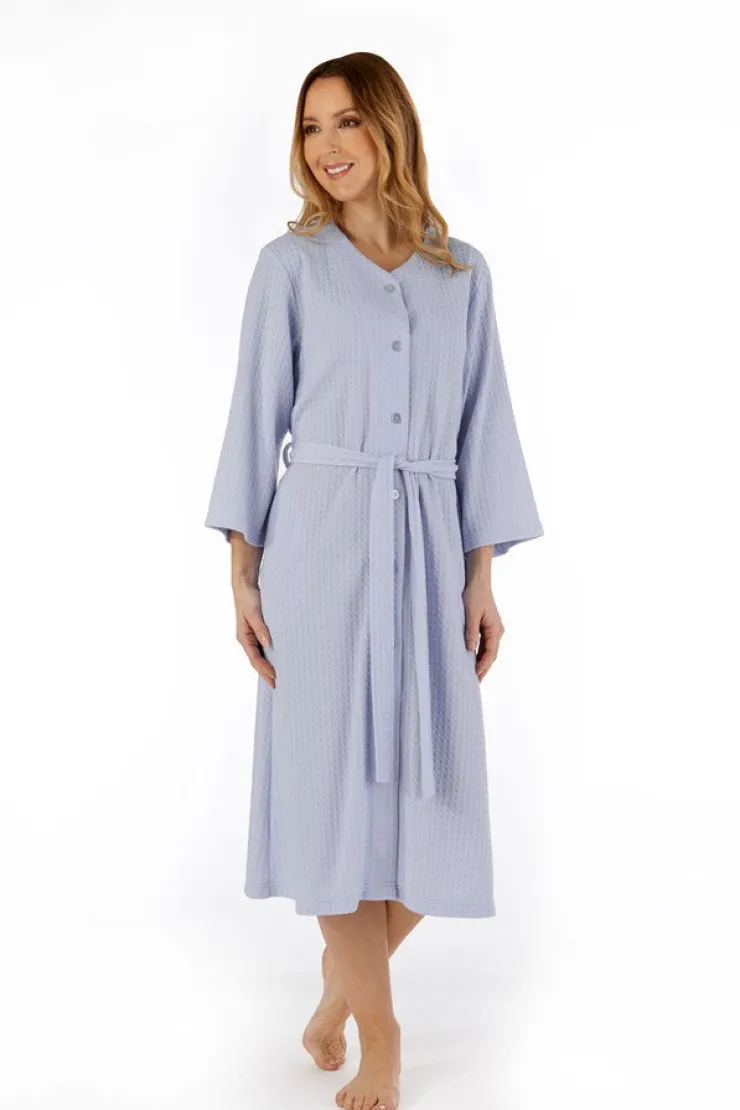 Houndstooth Knit 45" Button Housecoat HC3302