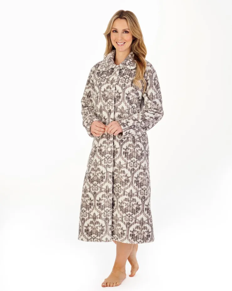 Printed Waffle 46" Button Through Housecoat HC04331