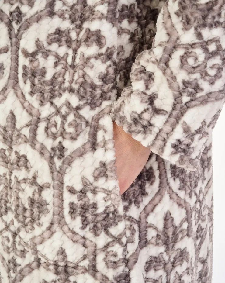 Printed Waffle 46" Button Through Housecoat HC04331
