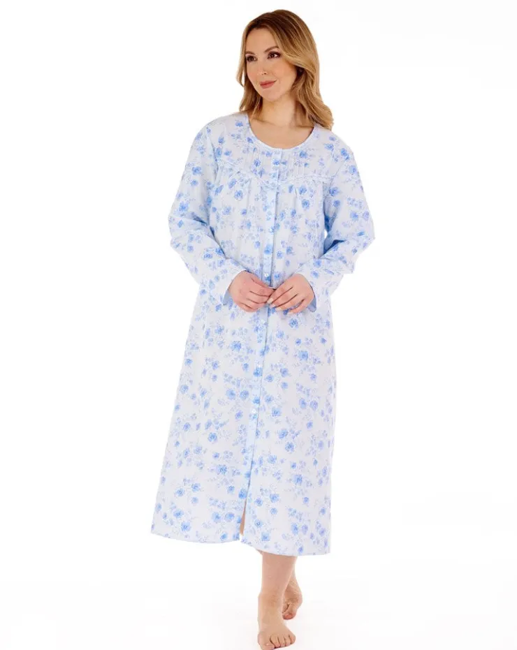 Floral Brushed 45" Button Through Woven Nightdress ND88202