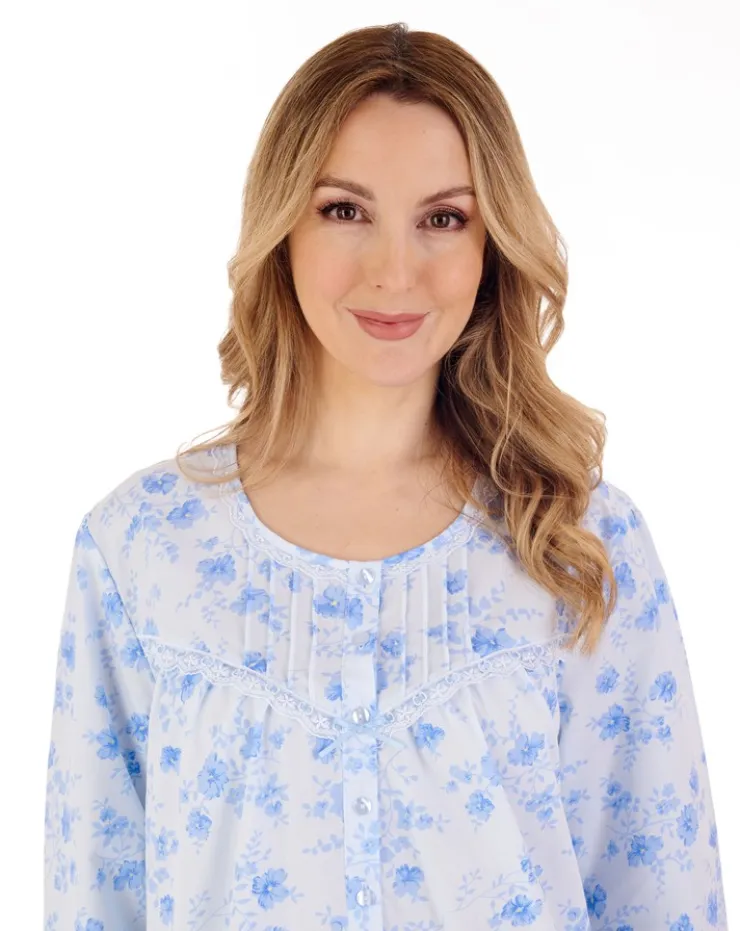 Floral Brushed 45" Button Through Woven Nightdress ND88202