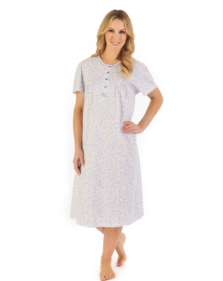 Leaf Print 42" Jersey Nightdress ND06101