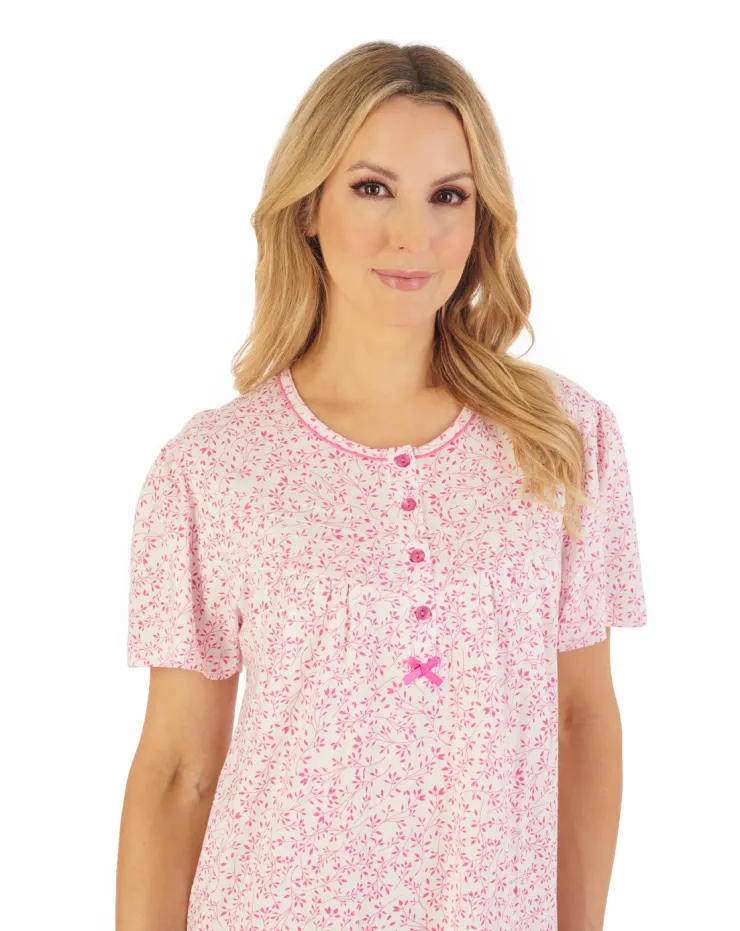 Leaf Print 42" Jersey Nightdress ND06101