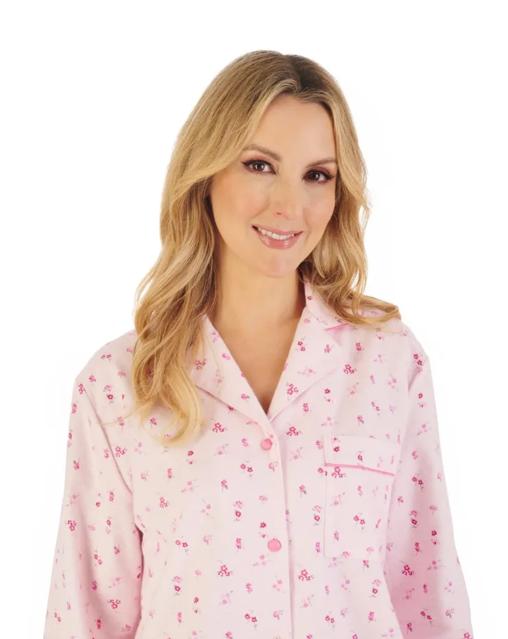 Floral Printed Luxury Flannel Tailored Pyjama PJ06213
