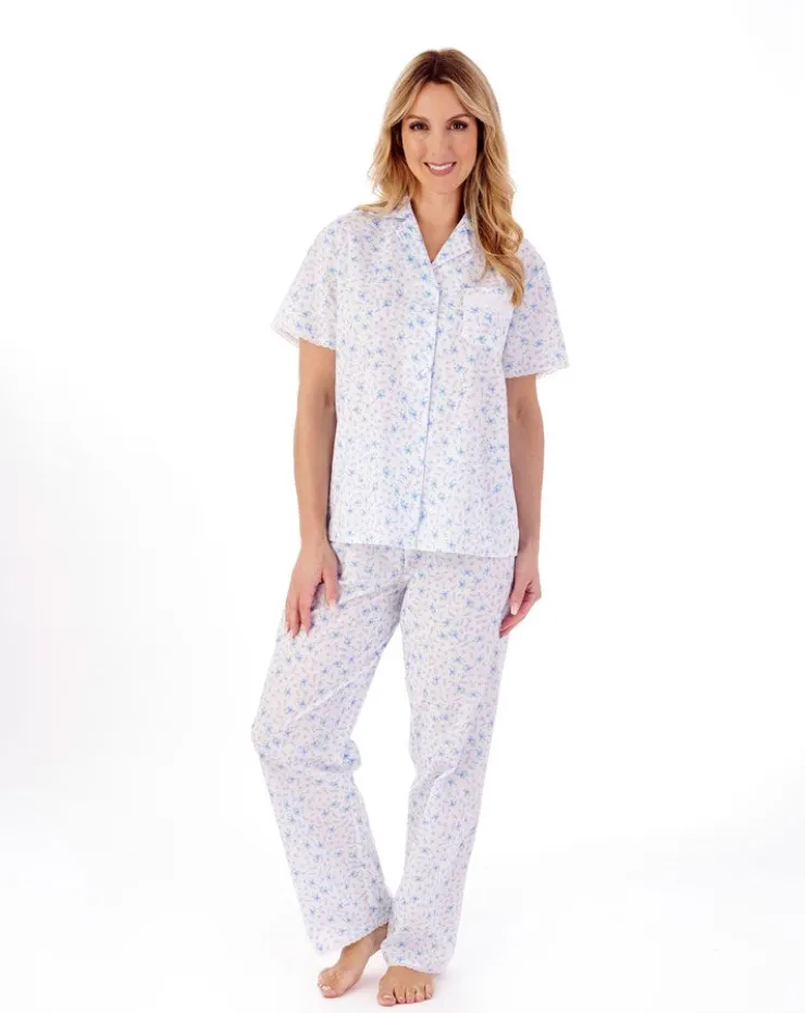 Ditsy Floral Print Woven Tailored Pyjama Set PJ01209