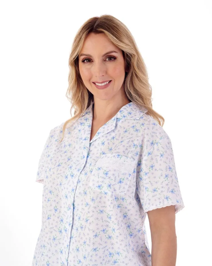 Ditsy Floral Print Woven Tailored Pyjama Set PJ01209