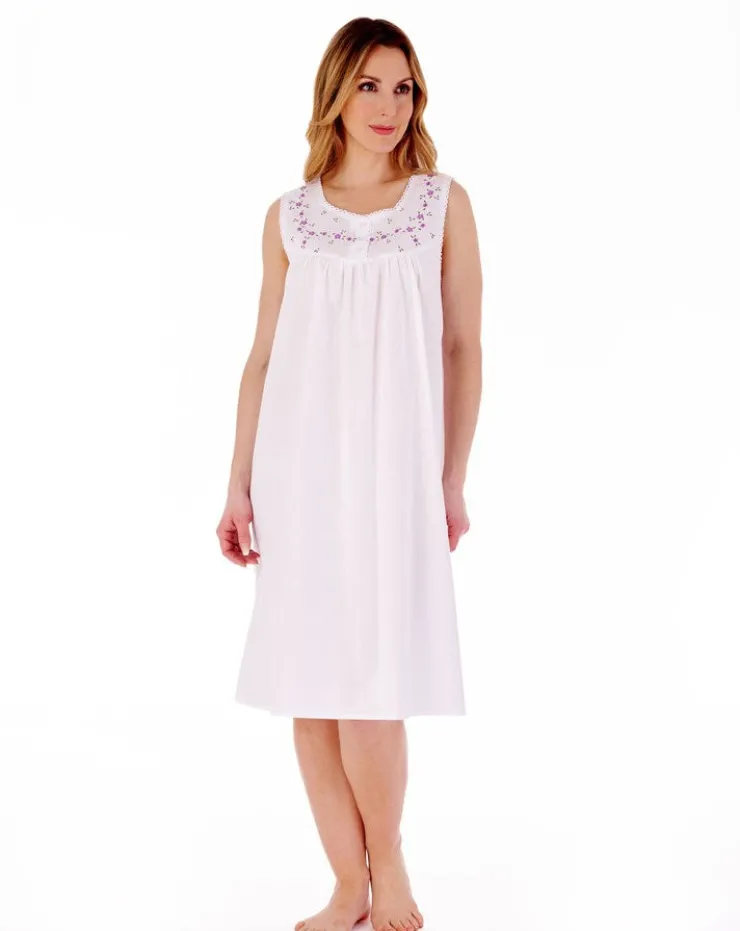Embroidered Yoke 40" Woven Nightdress ND3272