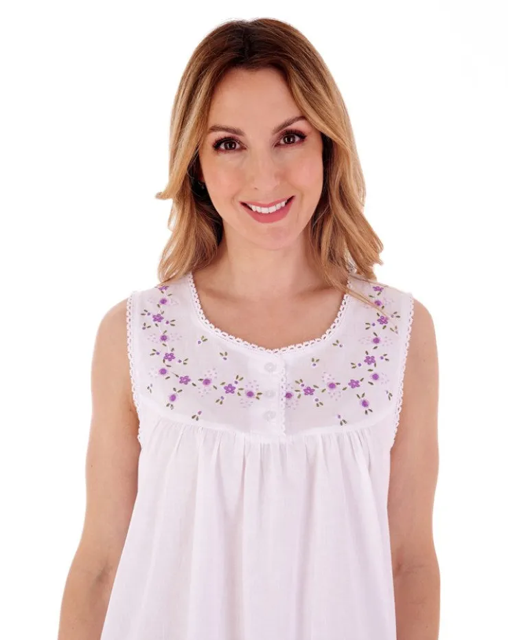 Embroidered Yoke 40" Woven Nightdress ND3272